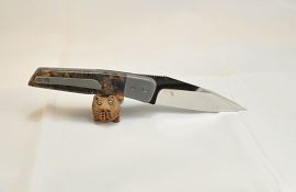 Складной нож, флипер. сталь n690, титан и клен