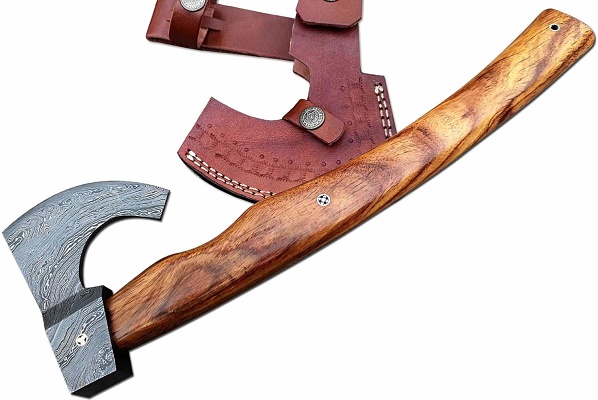 Custom Hand made Damascus steel viking style axe (3/6)