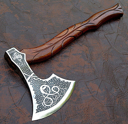 AR KNIVES HAND MADE DAMASCUS STEEL TOMAHAWK HATCHED AXE (7/7)