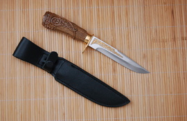 Zlatoust knife with a carved handle