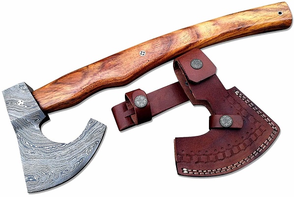 Custom Hand made Damascus steel viking style axe