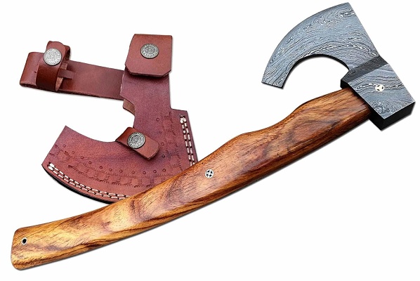 Custom Hand made Damascus steel viking style axe (4/6)