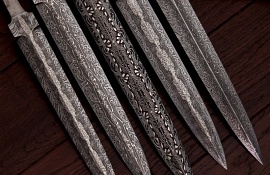 Кинжальные клинки из мозаичной дамаской стали