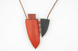 Necklace with knife "Red and black"