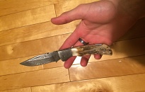 Damascus folding knife