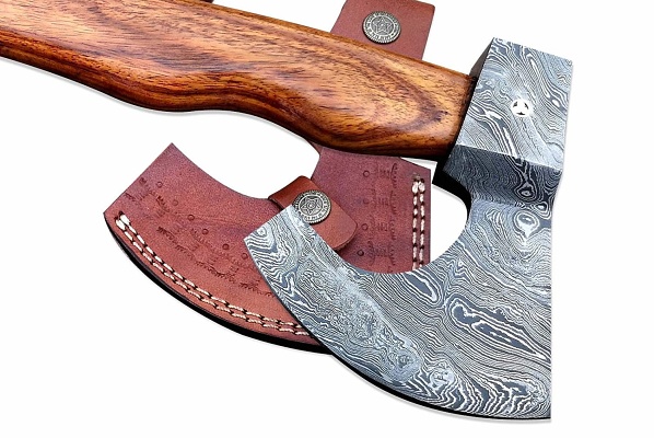 Custom Hand made Damascus steel viking style axe (5/6)