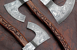 UNIQUE HAND MADE DAMASCUS STEEL TOMAHAWK HATCHED AXE